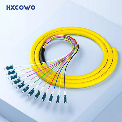 خرید SM G652D G657A 0.9mm فیبر نوری پیگتیل 12 هسته فیبر رنگی LC UPC APC Patch Cord Pigtail تولید آنلاین