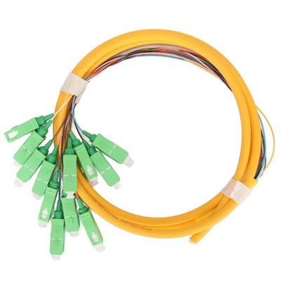 خرید نوع کانکتور SC فیبر Pigtails HXCOWO 12 رنگ 0.9mm SM OS2 G.657A1 آبی LSZH PVC تولید آنلاین