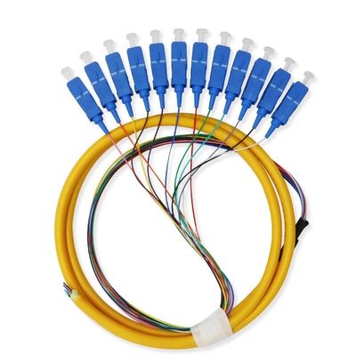 خرید 12 Core Single Mode SC Fiber Pigtail Cable for Networks Communication System Flexible ساخت آنلاین