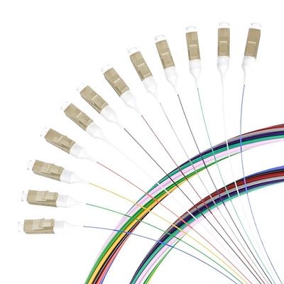 خرید طول های سفارشی 12 هسته LC/APC SingleMode Fiber Optic Pigtail برای اتصال FTTN تولید آنلاین