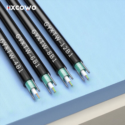 خرید 12 Cores G657A G652D GYXTW Aerial Outdoor Steel Wire FTTH Armoured Fiber Optical Cable ساخت آنلاین