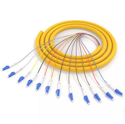 خرید Telecom Grade HXCOWO 12 Core Bundle LC Fiber Pigtails For 10G Gigabit Optical Network ساخت آنلاین