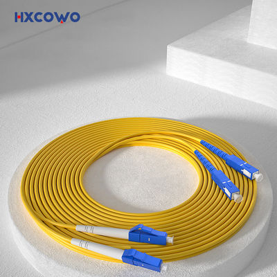 خرید HXCOWO FTTH Indoor SC/UPC-LC/UPC SM G657A2 Duplex Armored Fiber Cable Patch for Wired LAN ساخت آنلاین
