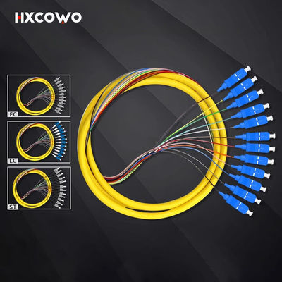 خرید HXCOWO FTTN Fiber Pigtails 12 Cores SC LC Pigtail ST FC UPC/APC MM 50/125 62.5/125 ساخت آنلاین