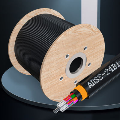 خرید جاکت دوگانه G652D ADSS تمام دی الکتریک خود پشتیبانی سیاه ADSS فیبر نوری تولید آنلاین
