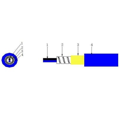 خرید Duplex LSZH Indoor Outdoor Armored Fiber 2 Core 3.0mm Steel Armored Fiber Optic Cable ساخت آنلاین
