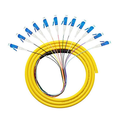 خرید 12 هسته LC FTTH 0.9mm OM2 OM3 فیبر نوری Pigtail برای انتقال صاف سیگنال تولید آنلاین