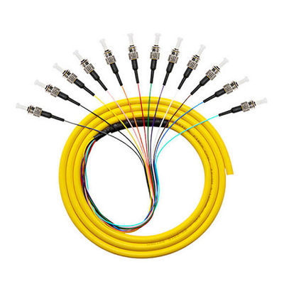 خرید 12 Cores 12F 9/125 0.9mm ST Singlemode FTTH Fiber Optic Pigtail Wavelength 1310nm ساخت آنلاین