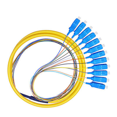خرید طول های سفارشی HXCOWO 12 رنگ مولتی مد OM4 SC کانکتور 0.9mm فیبر نوری Pigtail تولید آنلاین