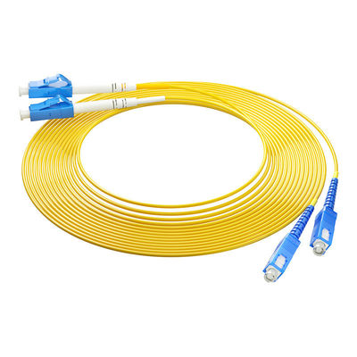 خرید Wired LAN Network HXCOWO OM3 2core SC/UPC To LC/UPC MM 50/125 Duplex 3.0mm 2.0mm Fiber Optic Cable Patch ساخت آنلاین