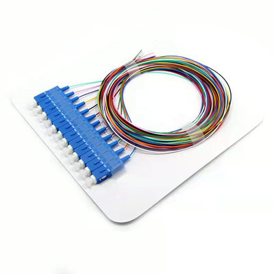خرید SC/UPC SM LSZH 12 فیبر نوری Pigtail کابل ضد آب تک حالته فیبر Pigtails تولید آنلاین
