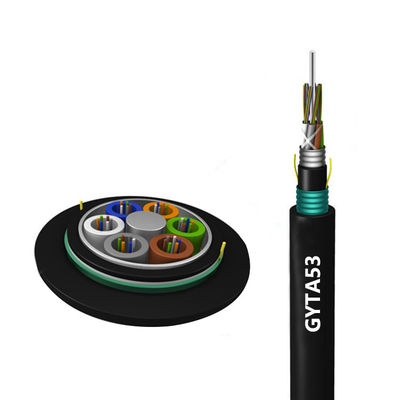 خرید HXCOWO 24 48 Core G652D GYTA53 Outdoor Armored Fiber Optic Cable SM Steel Tape ساخت آنلاین