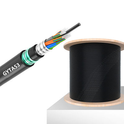 خرید Moistureproof Outdoor Armored Fiber Optic Cable Black Outdoor Rated Fiber ساخت آنلاین