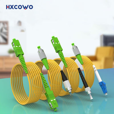 خرید وصله سیم فیبر نوری 1 هسته ای HXCOWO SC/FC/LC/ST کم اتلاف APC/UPC 9/125 SM SX 3M G657A تولید آنلاین